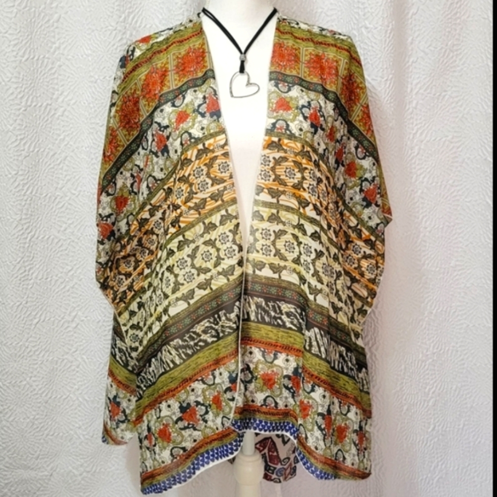2/$30 🌾Live 4 TRUTH Kimono Boho Sheer Jacket - Picture 3 of 9